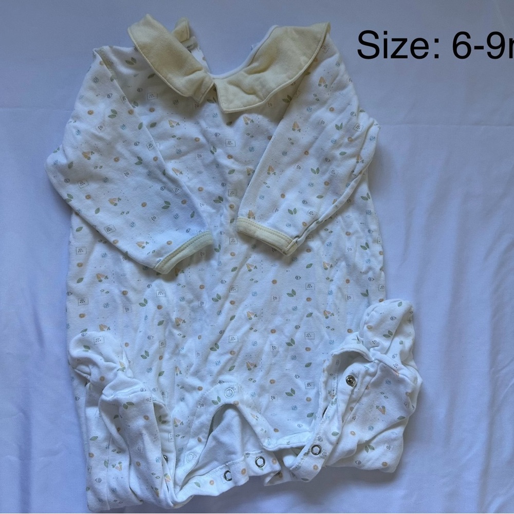 Cream and White Kids One Piece